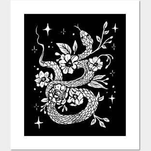 Floral Snake Witchy Magical Gothic Punk Posters and Art